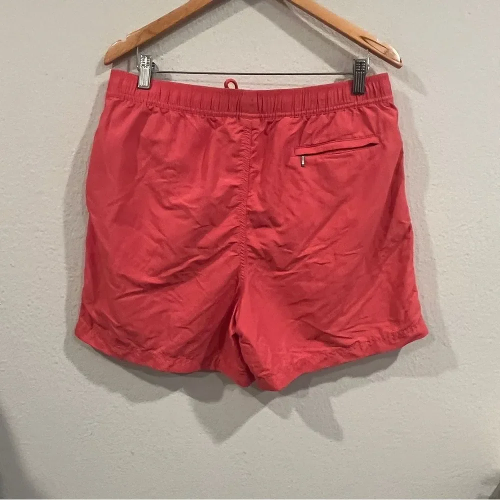 Caribbean swim trunks coral pink size large zipper back pocket